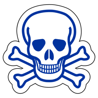 Skull Cross Bones Sticker (Blue)